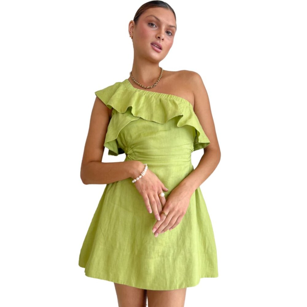 Sovere | Promise Reversible Mini Dress in Apple Green